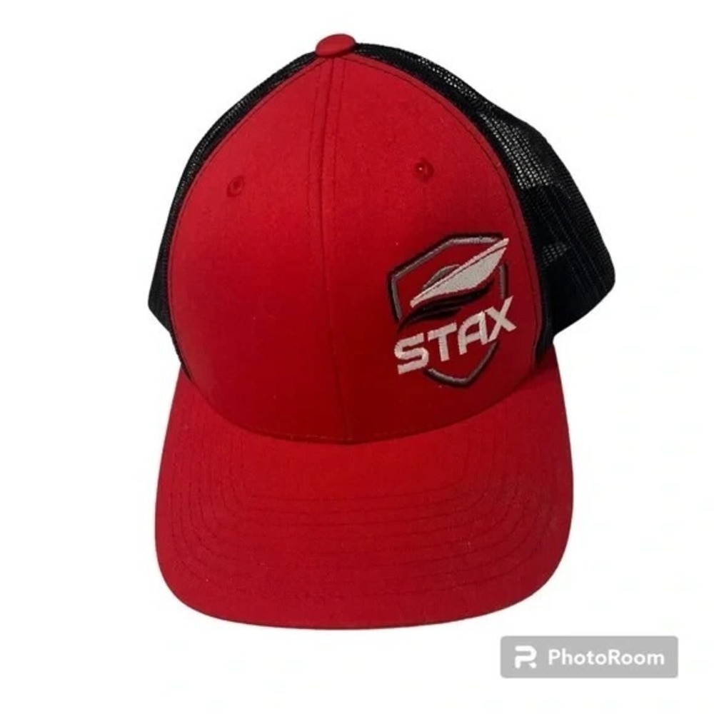 Stax Performance Marine Red Embroidered Snapback Trucker Baseball Cap Hat